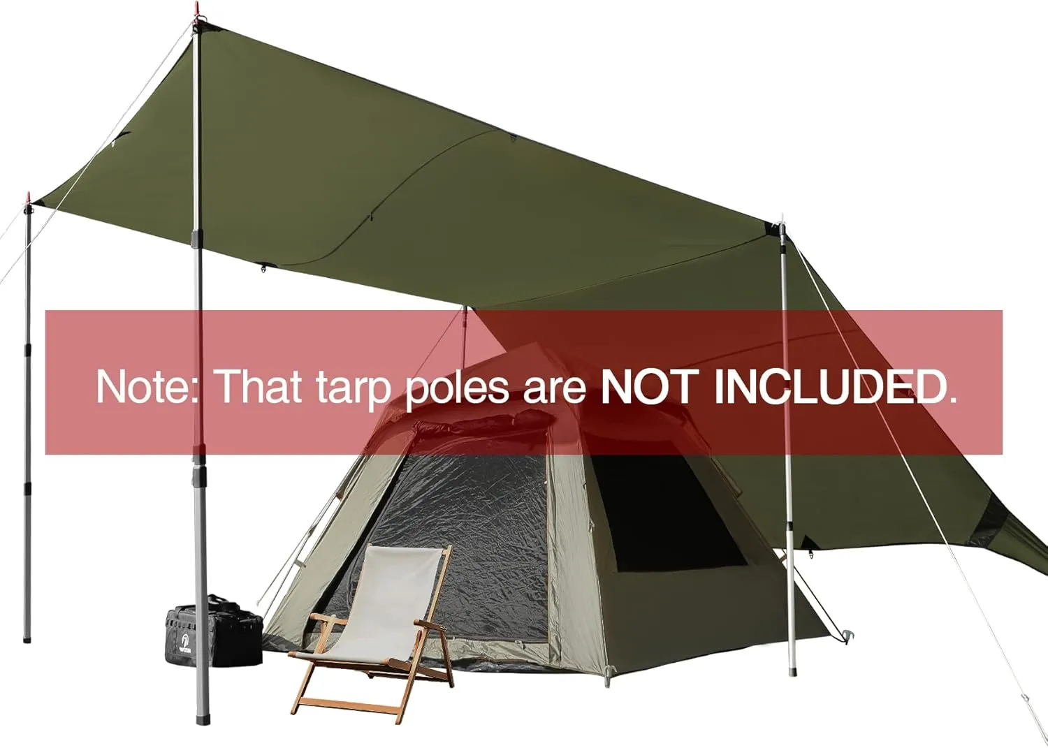 REDCAMP 10x17ft Large Waterproof Camping Tarp, Hammock Rain Fly with UV50  Sun Protection, 8 Guy Lines & Stakes, Backpacking Tent Shelter for Camping, Hiking, Beach (Green)