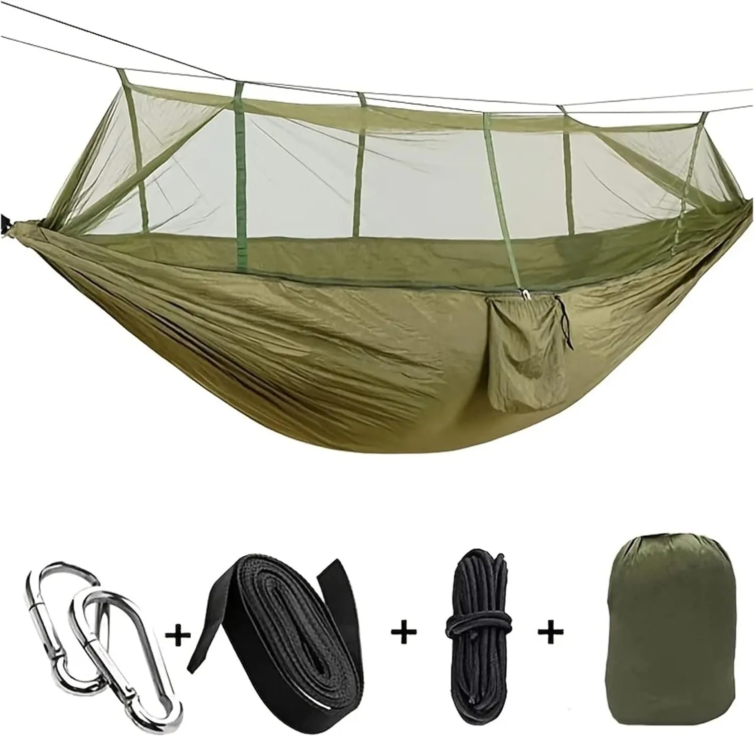 Relax in Comfort Portable Nylon Camping Hammock Hanging Hammock for Backpacking, Travel, Beach, and Yard 102.36 * 55.12inch for Terrace, Outdoor(Orange)
