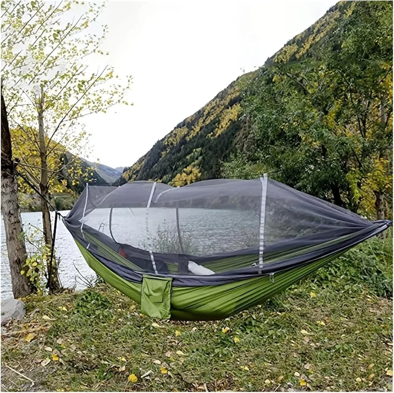 Relax in Comfort Portable Nylon Camping Hammock Hanging Hammock for Backpacking, Travel, Beach, and Yard 102.36 * 55.12inch for Terrace, Outdoor(Orange)