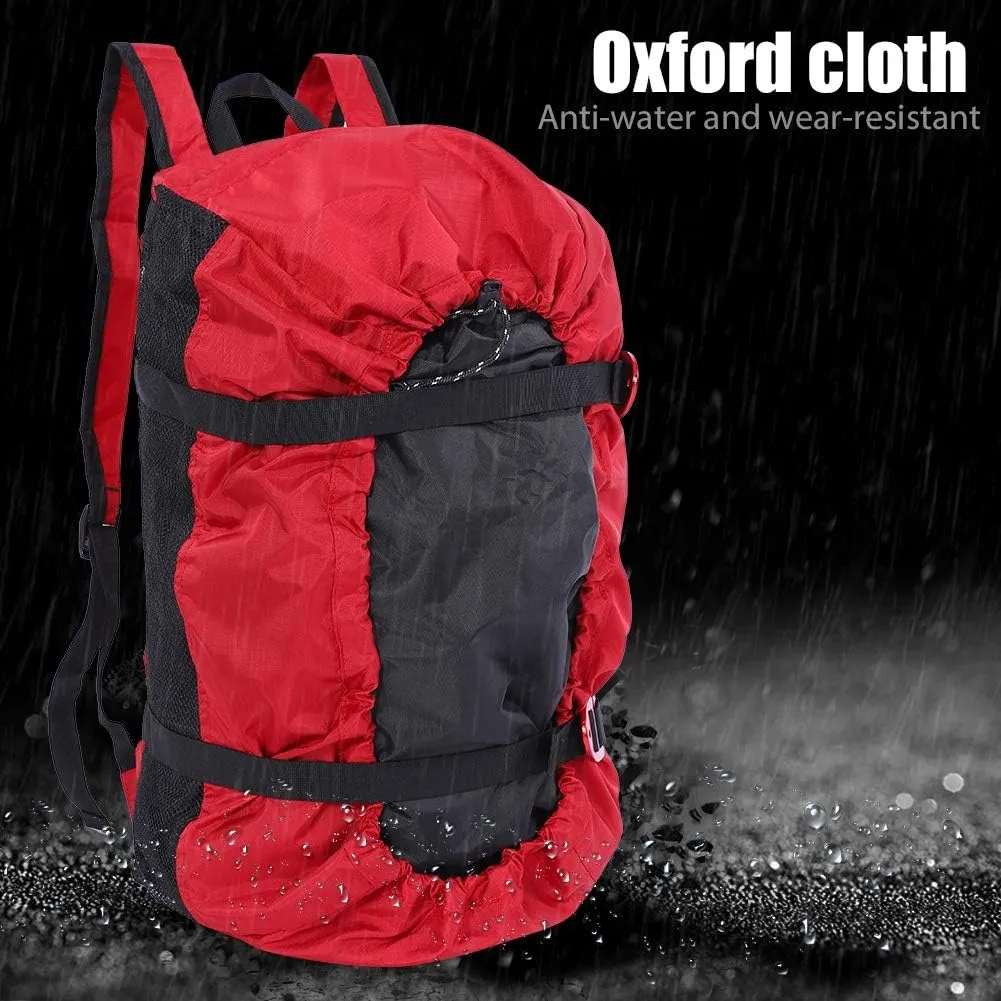 Rock Climbing Rope Bag Portable Foldable Climbing Bag with Large Rope Tarp and Adjustable Shoulder Straps Waterproof Large Capacity Backpack Ultralight Outdoor Hike Gear Equipment