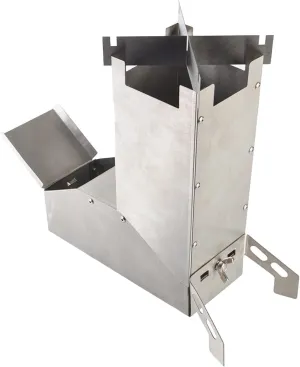 Rocket Stove for Cooking | Stainless Steel Outdoor Cooking Tent Stoves | Removable Charcoal Stoves with Carry Bag for Outdoor Tents, Hunting,