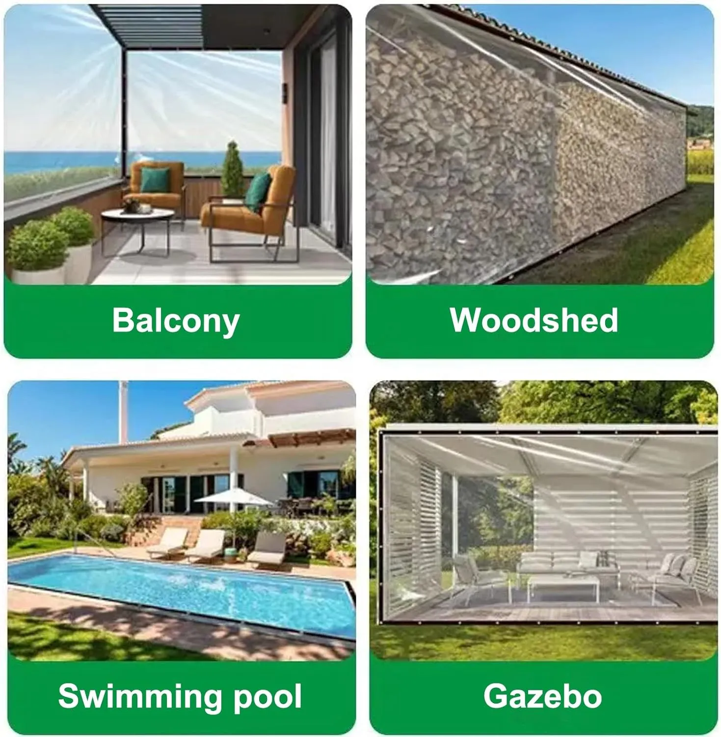 Roof Tarps Heavy Duty Waterproof, Drawstring Tarp, Polyethylene Protective Tarpaulin 130g/m² Tarpaulin Tarp with Grommets for Garden Swimming Pool Gazebo Outdoor Camping