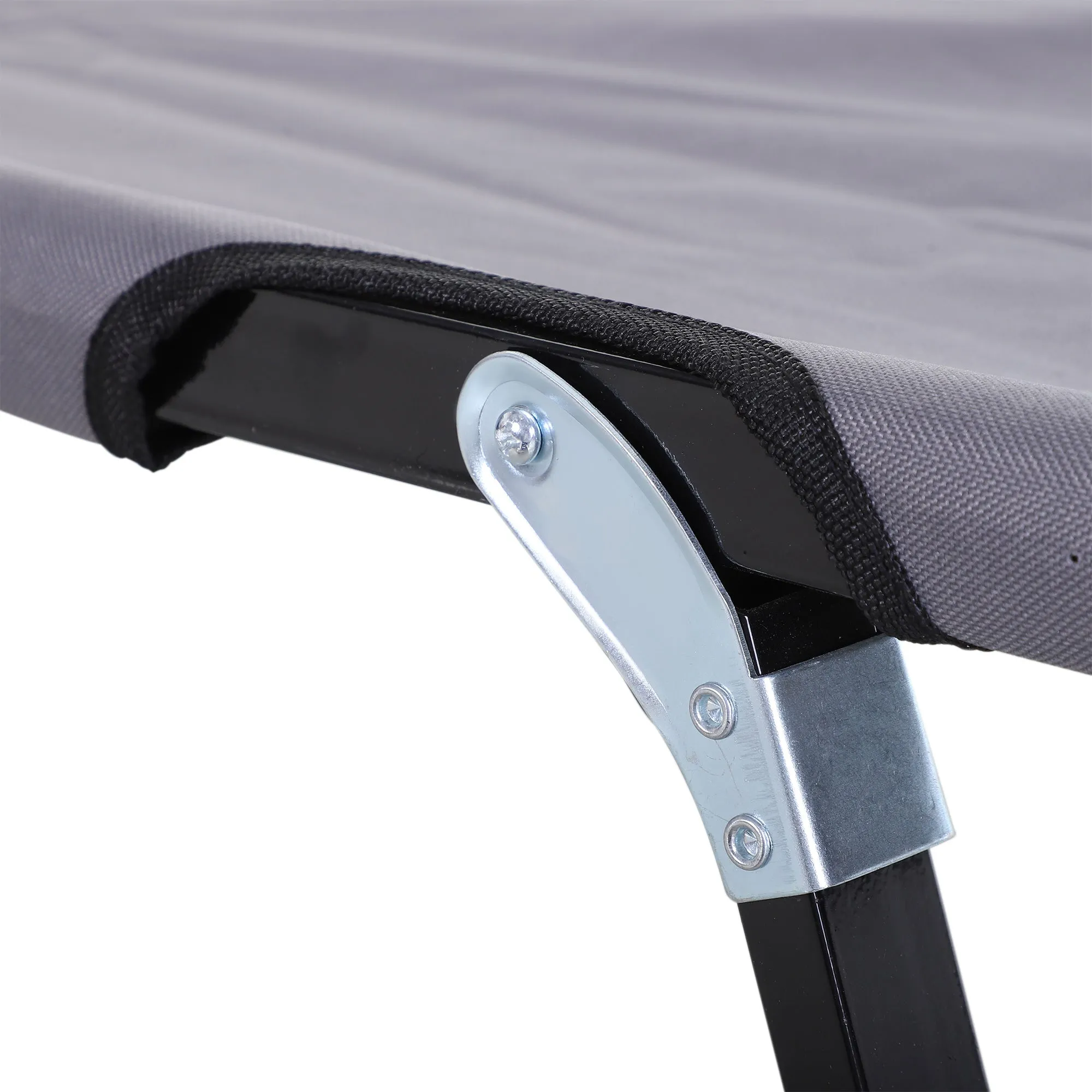 Rootz Camping Lounger - Camping Bed - Foldable Two-Person Cot - Durable Steel & Oxford Fabric - 193cm x 125cm x 40cm