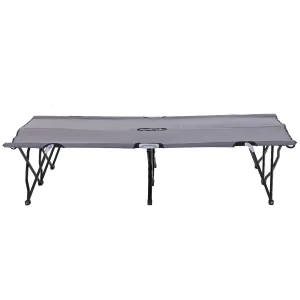 Rootz Camping Lounger - Camping Bed - Foldable Two-Person Cot - Durable Steel & Oxford Fabric - 193cm x 125cm x 40cm