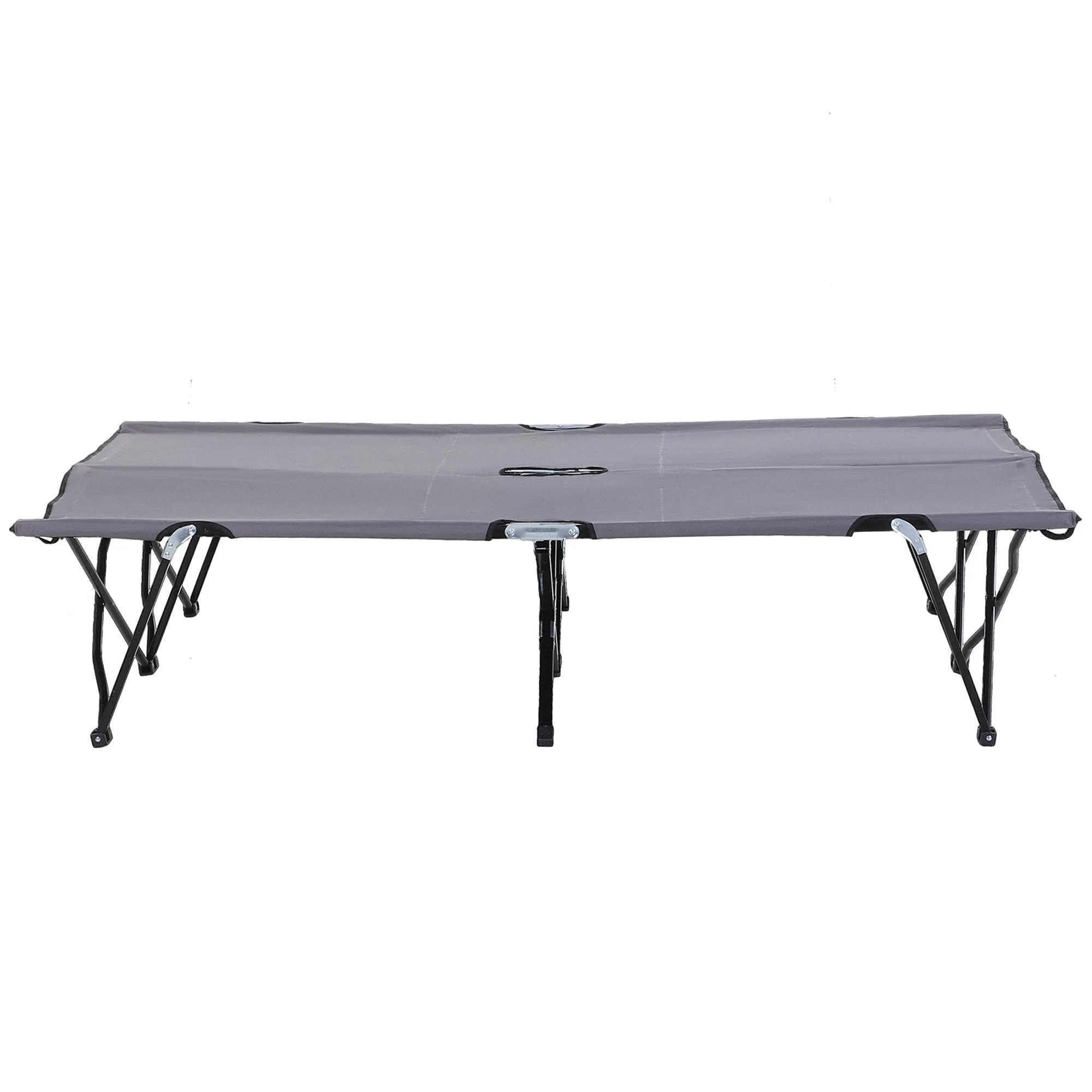 Rootz Camping Lounger - Camping Bed - Foldable Two-Person Cot - Durable Steel & Oxford Fabric - 193cm x 125cm x 40cm