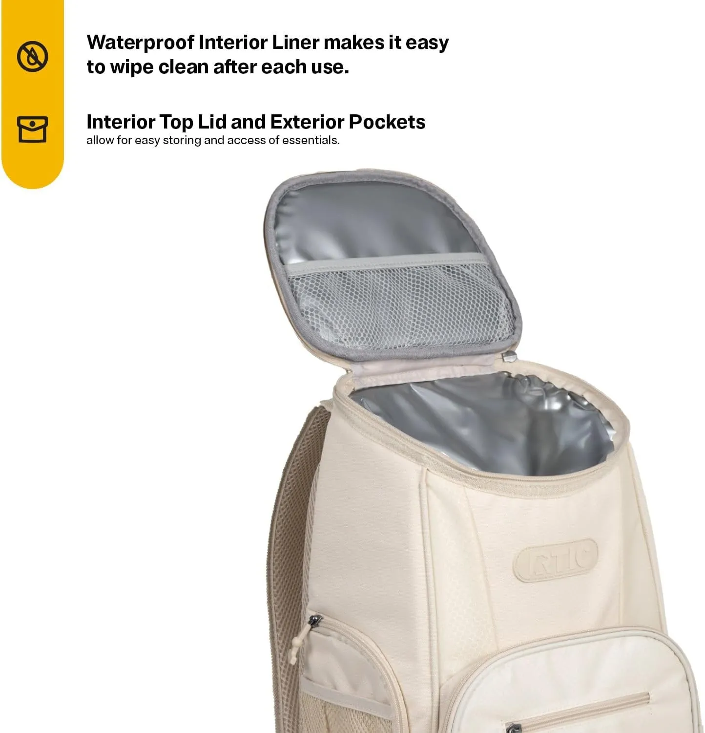 RTIC 15 Can Lightweight Backpack Cooler Soft Insulated Portable Bag for Lunch, Beach, Drink, Beverage, Travel, Camping, Picnic, Car, Hiking,