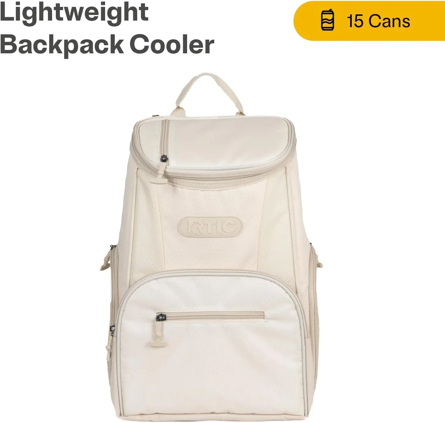 RTIC 15 Can Lightweight Backpack Cooler Soft Insulated Portable Bag for Lunch, Beach, Drink, Beverage, Travel, Camping, Picnic, Car, Hiking,