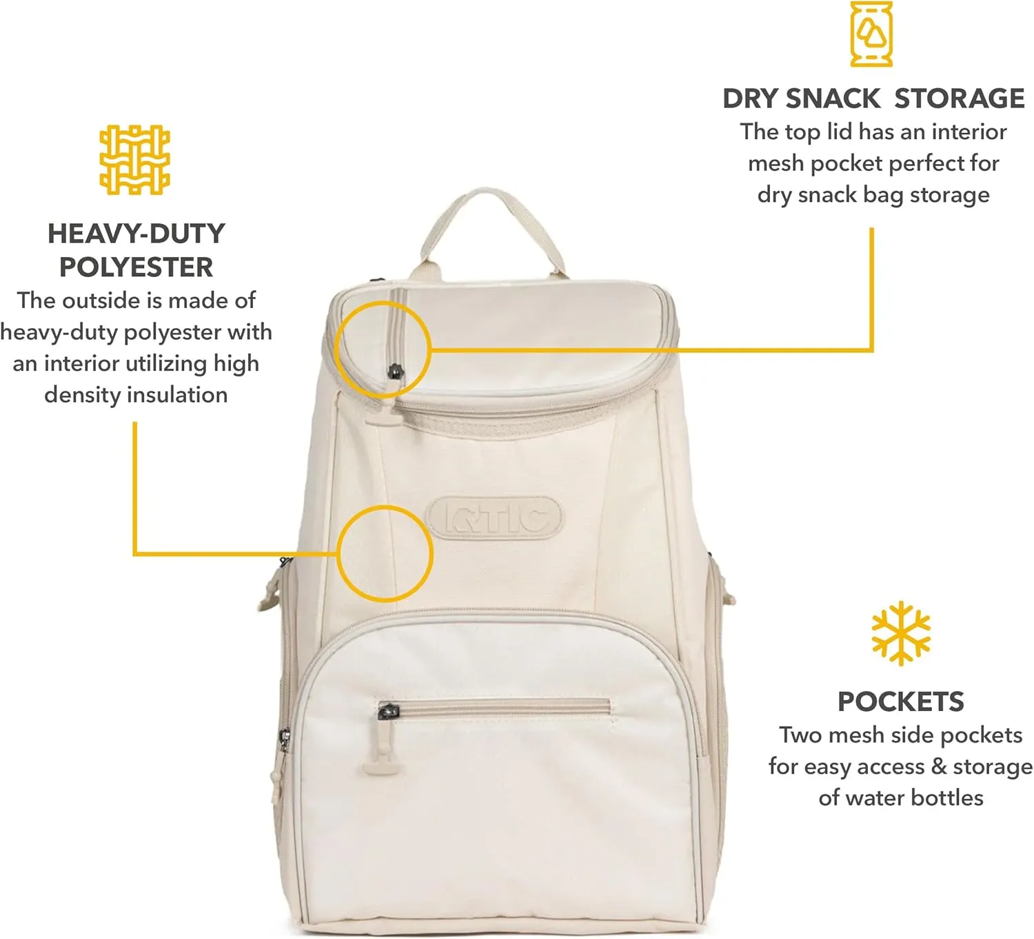 RTIC 15 Can Lightweight Backpack Cooler Soft Insulated Portable Bag for Lunch, Beach, Drink, Beverage, Travel, Camping, Picnic, Car, Hiking,