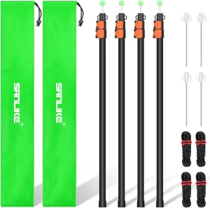 SANLIKE Tarp Poles Heavy Duty Telescoping 97" Adjustable Aviation Aluminum Canopy Rods Lengthen Thicken with Protection Cap Portable Poles for Tent Fly Awning Camping Hiking  Stakes Ropes Set of 4