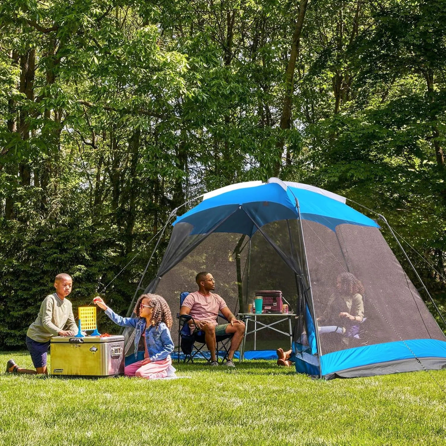 Screen House 15x13 FT Mesh Canopy Tent Camping Gazebo Shelter for 8-10 People Outdoor Party Activities