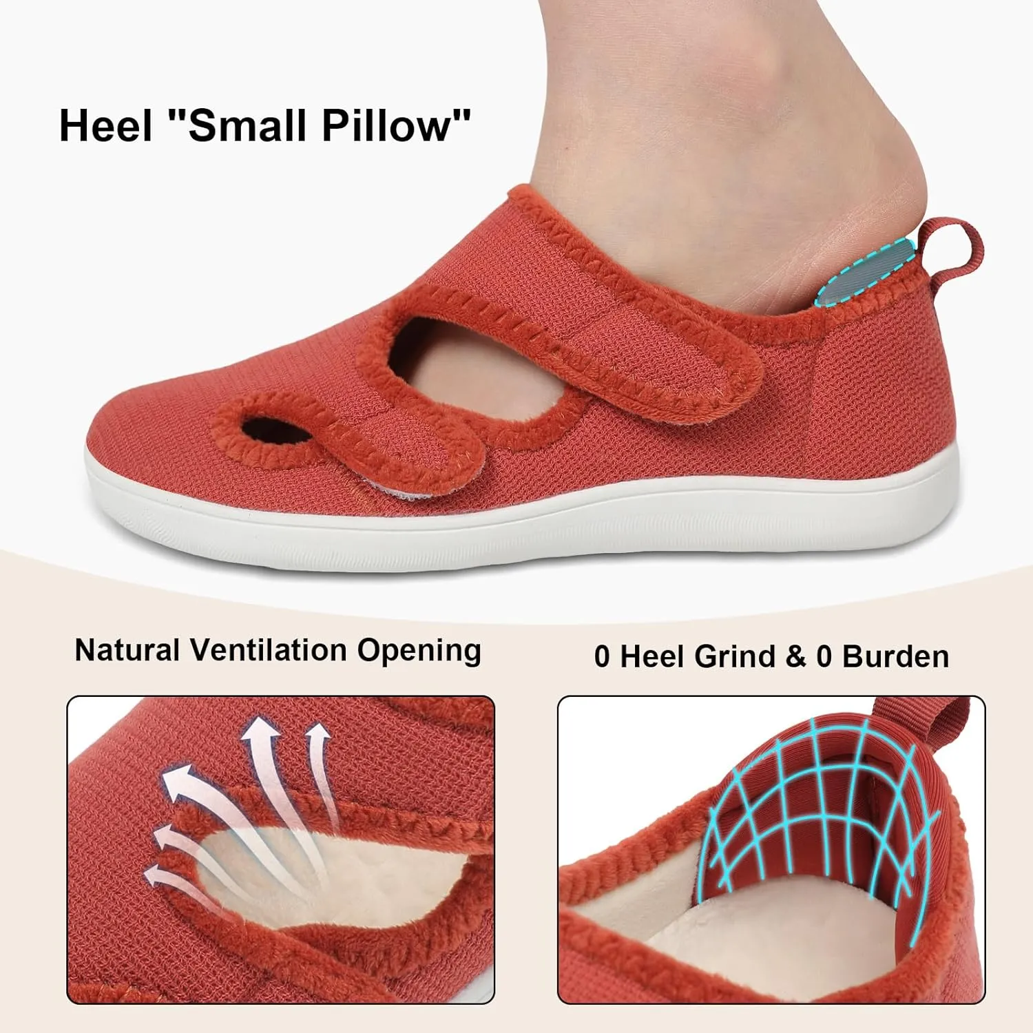 Scurtain Womens Slippers Wide Diabetic Shoes Comfy Neuropathy Bunion Recovery Shoes Casual Walking Shoes Indoor Outdoor Slippers