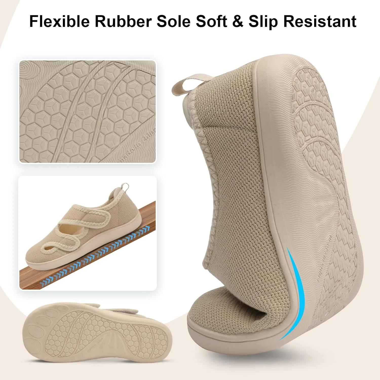 Scurtain Womens Slippers Wide Diabetic Shoes Comfy Neuropathy Bunion Recovery Shoes Casual Walking Shoes Indoor Outdoor Slippers