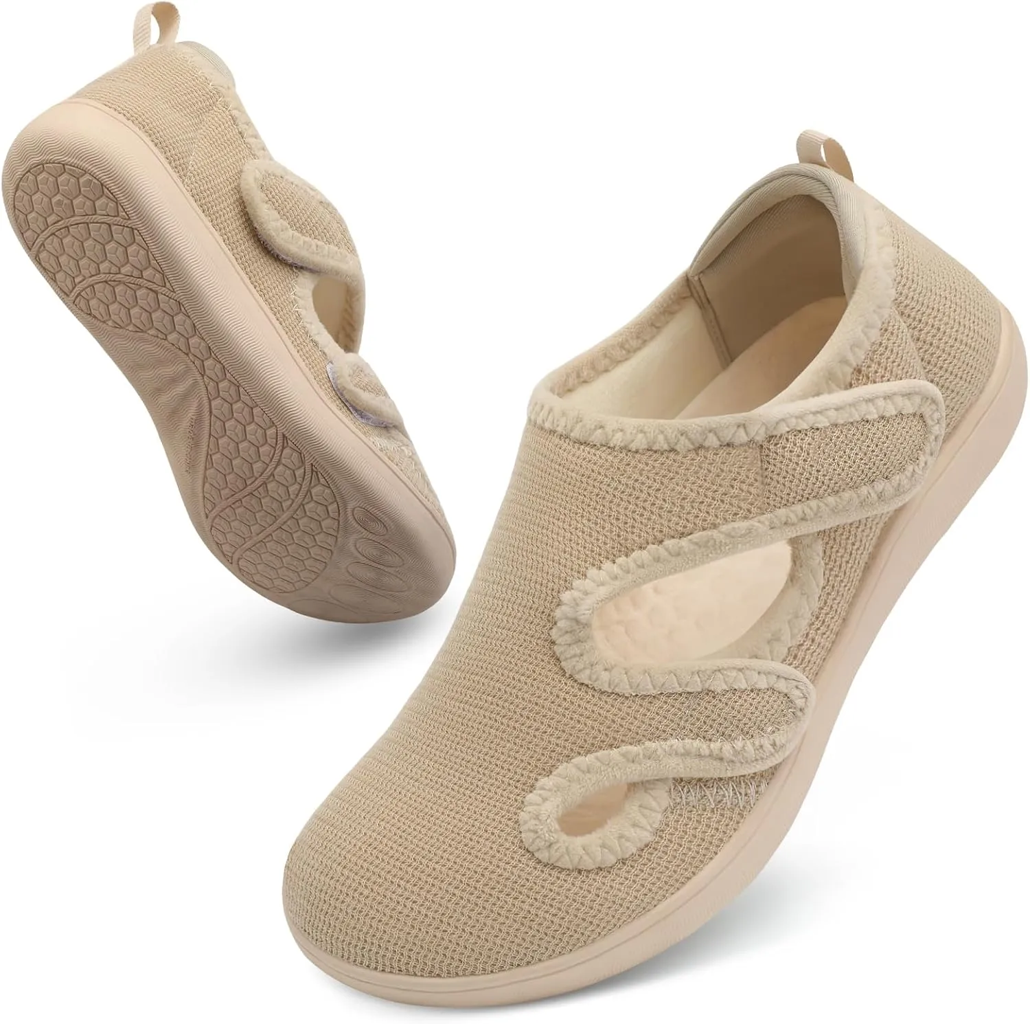 Scurtain Womens Slippers Wide Diabetic Shoes Comfy Neuropathy Bunion Recovery Shoes Casual Walking Shoes Indoor Outdoor Slippers