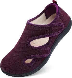 Scurtain Womens Slippers Wide Diabetic Shoes Comfy Neuropathy Bunion Recovery Shoes Casual Walking Shoes Indoor Outdoor Slippers