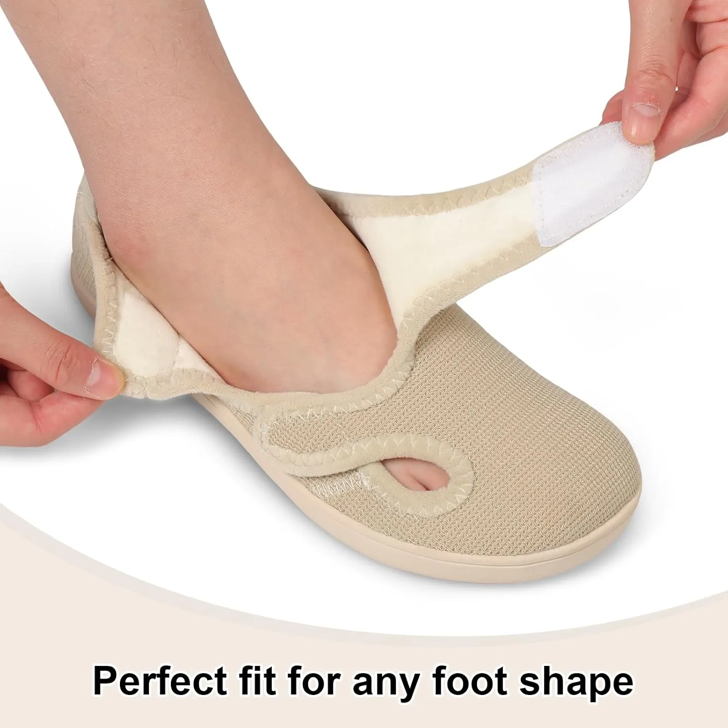 Scurtain Womens Slippers Wide Diabetic Shoes Comfy Neuropathy Bunion Recovery Shoes Casual Walking Shoes Indoor Outdoor Slippers