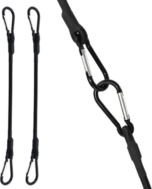SDTC Tech 48 Inch Bungee Cord with Carabiner Hook | 2 Pack Superior Latex Heavy Duty Straps Strong Elastic Rope Locks onto Anchor Points of Luggage Rack/Cargo/Camping/RV/Hand Carts etc.