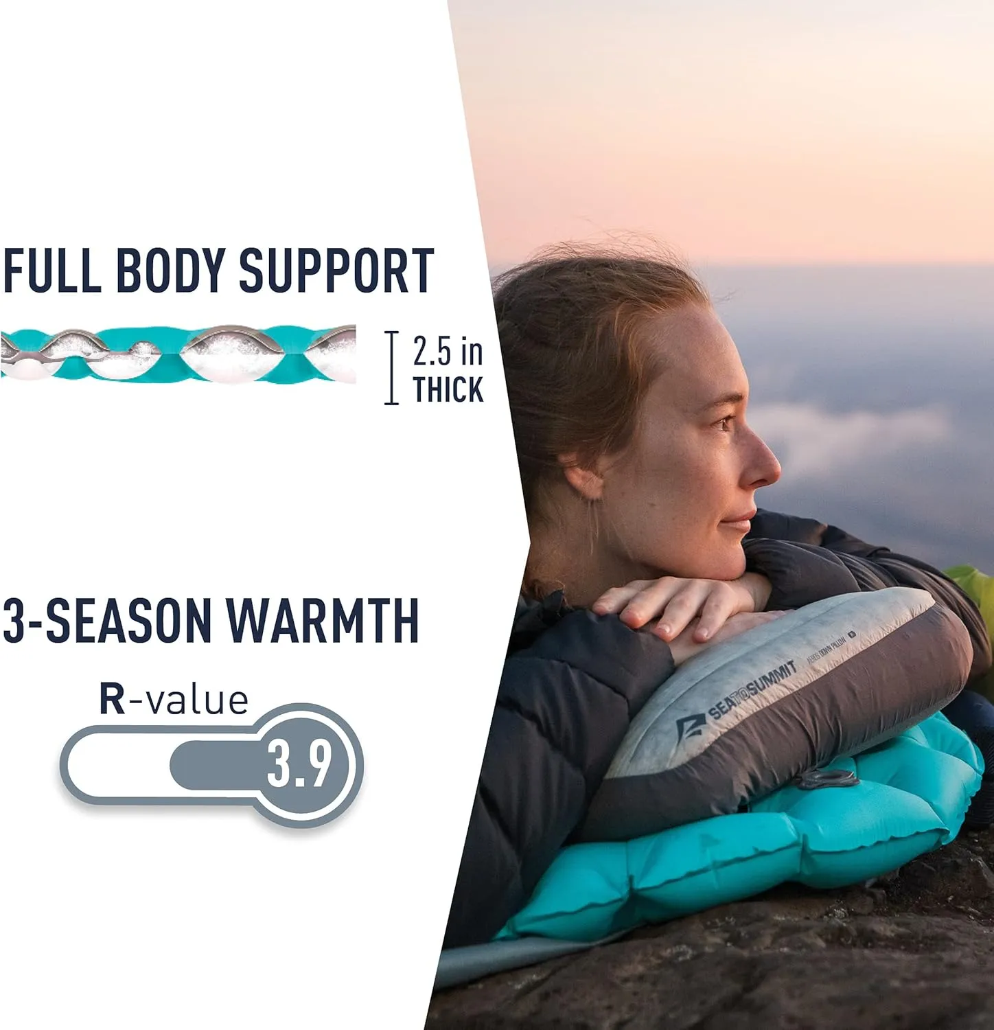 Sea to Summit Comfort Light Insulated Sleeping Pad for Backpacking and Camping, Regular (66 x 21.5 x 2.5 inches)