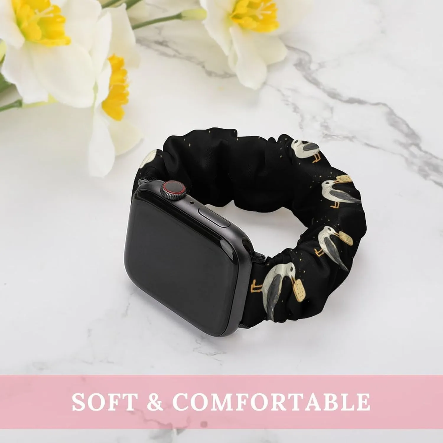 Seagulls With A Cracker Fashion Watch Strap Scrunchies Wristbands Compatible With IWatch Series