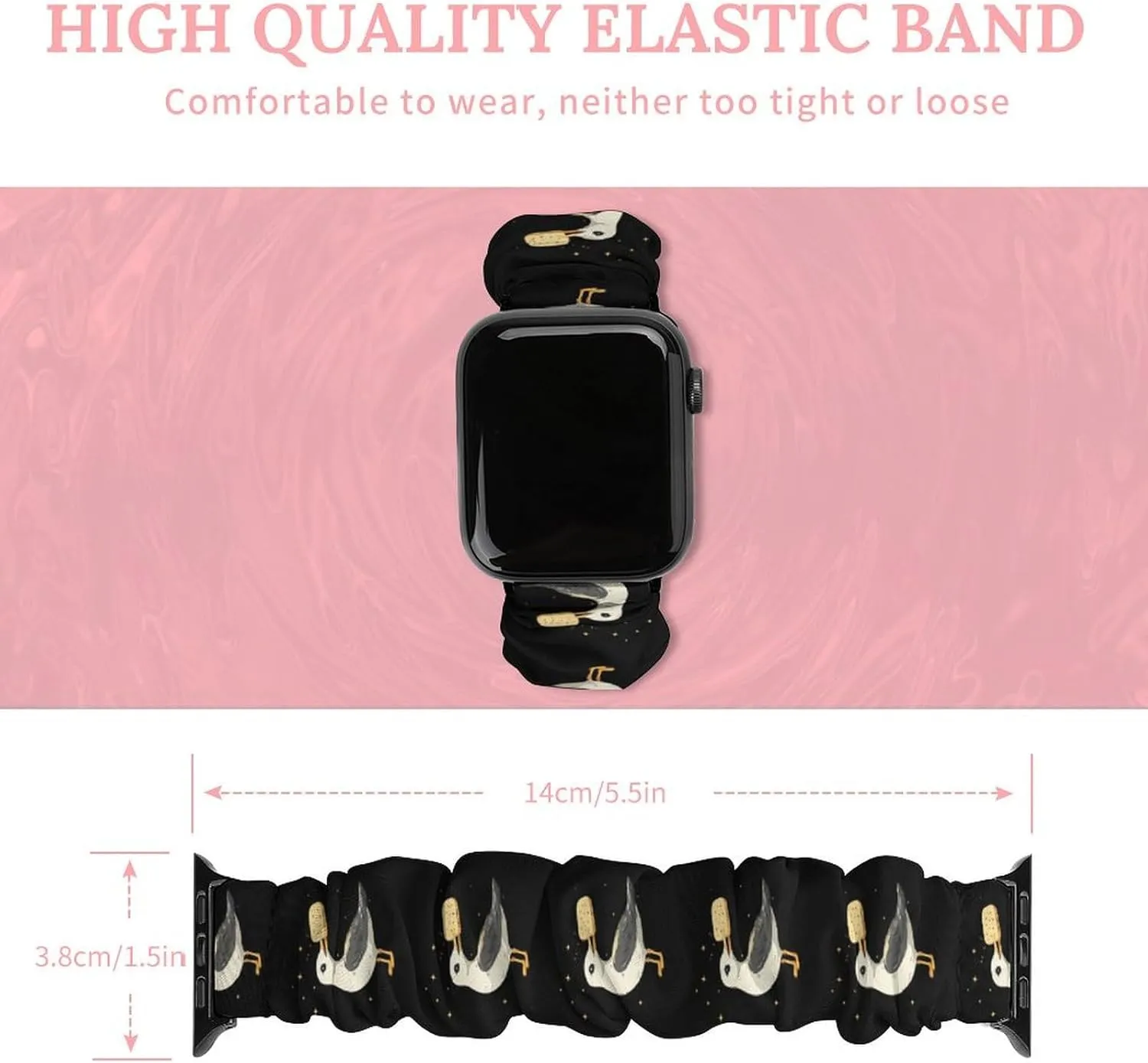 Seagulls With A Cracker Fashion Watch Strap Scrunchies Wristbands Compatible With IWatch Series