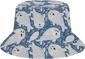Seals Bucket Hat for Men Women, Funny Summer Beach Fishing Hat, Packable Outdoor Sun Fisherman Hat