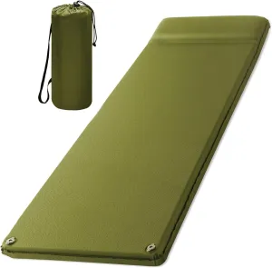 Self Inflating Sleeping Pad, 3.1" Ultra-Thick Memory Foam Camping Pad with Pillow Fast Inflating in 20s Insulated Camping Mattress Pad 4-Season Camp Sleeping Mat for Camping/Travel/Car/Tent
