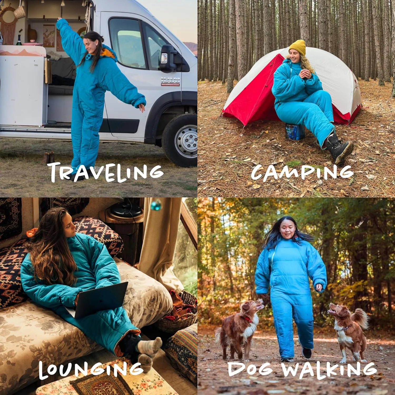 Selk'bag Lite Wearable Sleeping Bag - Outdoor and Indoor Sleeping Bag for Camping, Hiking, Travel, and Backpacking w/Stuff Sack - Lightweight Sleeping Bag Suit, Teal