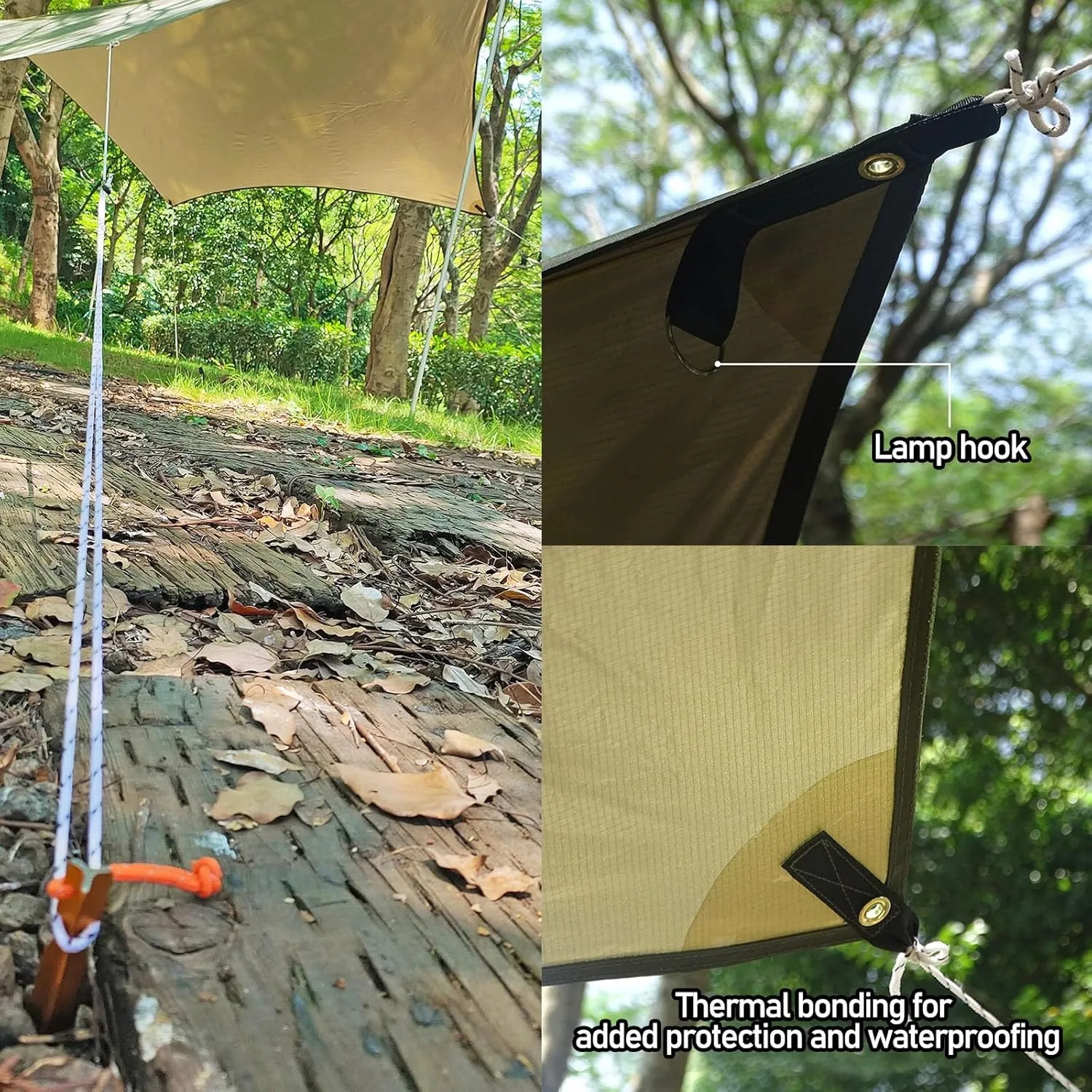 Shade Sail, Camping Canopy, Waterproof Tent Tarp, Camping Gear for Camping, Picnic,Beach, Outdoor Activities, Lightweight and UV Resistant (Size : A)