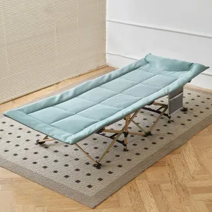 Single Bed Folding Camp Cot with Headrest and Side Pocket Camping Bed Load 160kg for Home,Office Nap and Outdoor Beach