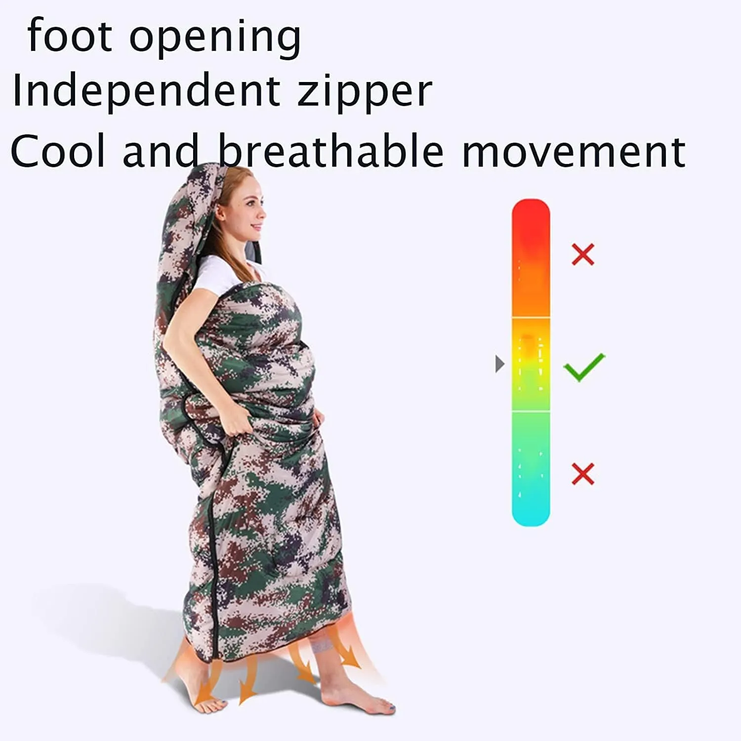Sleeping Bag, 3 Seasons Warm Lightweight Sleeping Bag for Adults, Waterproof Outdoor Sleeping Bags with Portable Compression Bag for Camping Backpacking Hiking，B