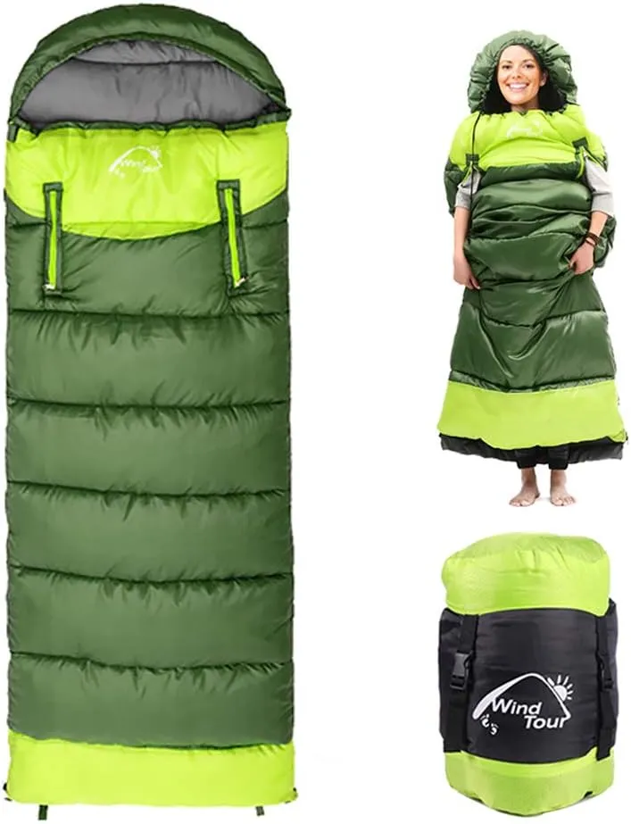 Sleeping Bag for Adults, 0 Degree Wearable Sleeping Bag Cold Weather, Compact Sleeping Bag with Zip, Lightweight Mummy Sleeping Bags, Sleeping Bagsfor Family Camping Backpacking Fits 5°F ~ 50°F