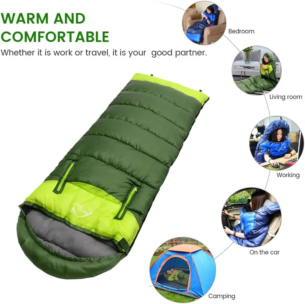 Sleeping Bag for Adults, 0 Degree Wearable Sleeping Bag Cold Weather, Compact Sleeping Bag with Zip, Lightweight Mummy Sleeping Bags, Sleeping Bagsfor Family Camping Backpacking Fits 5°F ~ 50°F