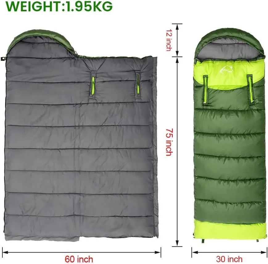 Sleeping Bag for Adults, 0 Degree Wearable Sleeping Bag Cold Weather, Compact Sleeping Bag with Zip, Lightweight Mummy Sleeping Bags, Sleeping Bagsfor Family Camping Backpacking Fits 5°F ~ 50°F