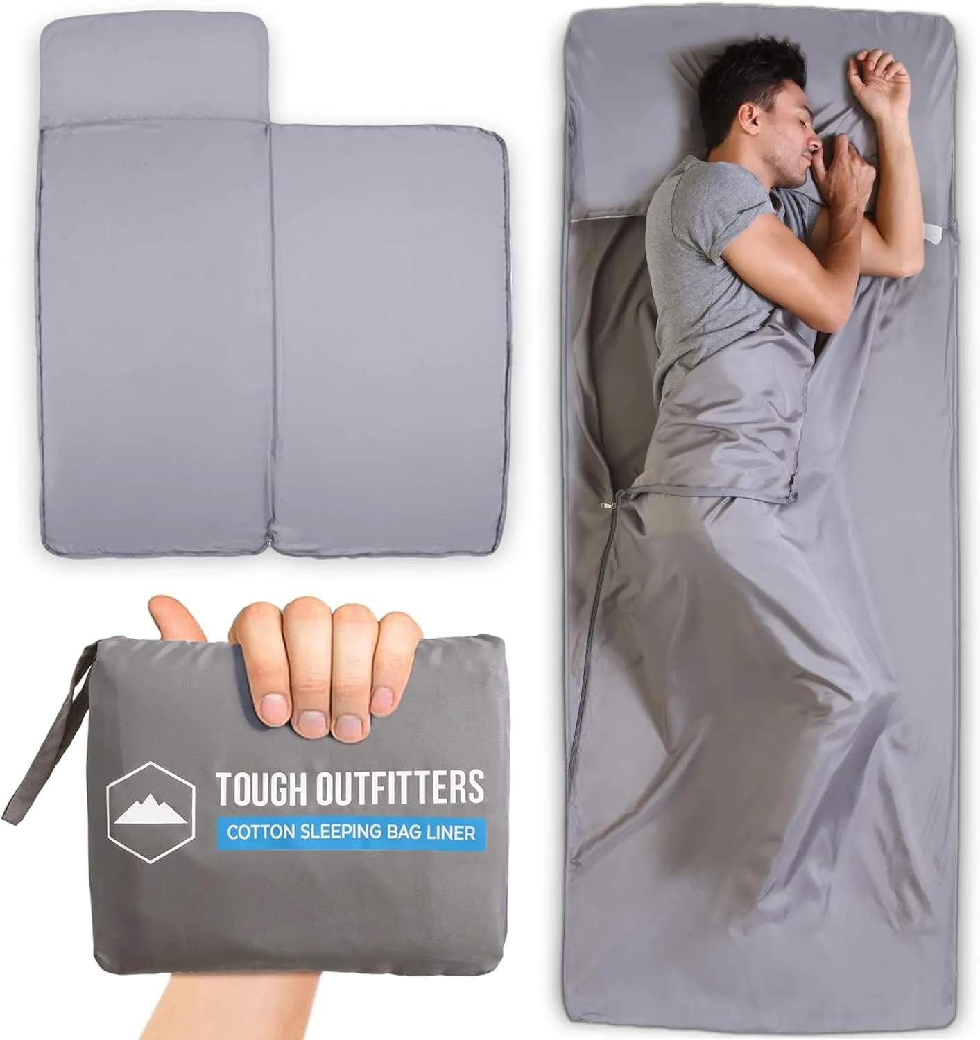 Sleeping Bag Liner - Adult Sleep Sack & Travel Sheets for Hotel - Travel Sleep Sack, Camping Sleeping Bag Liners for Cold Weather