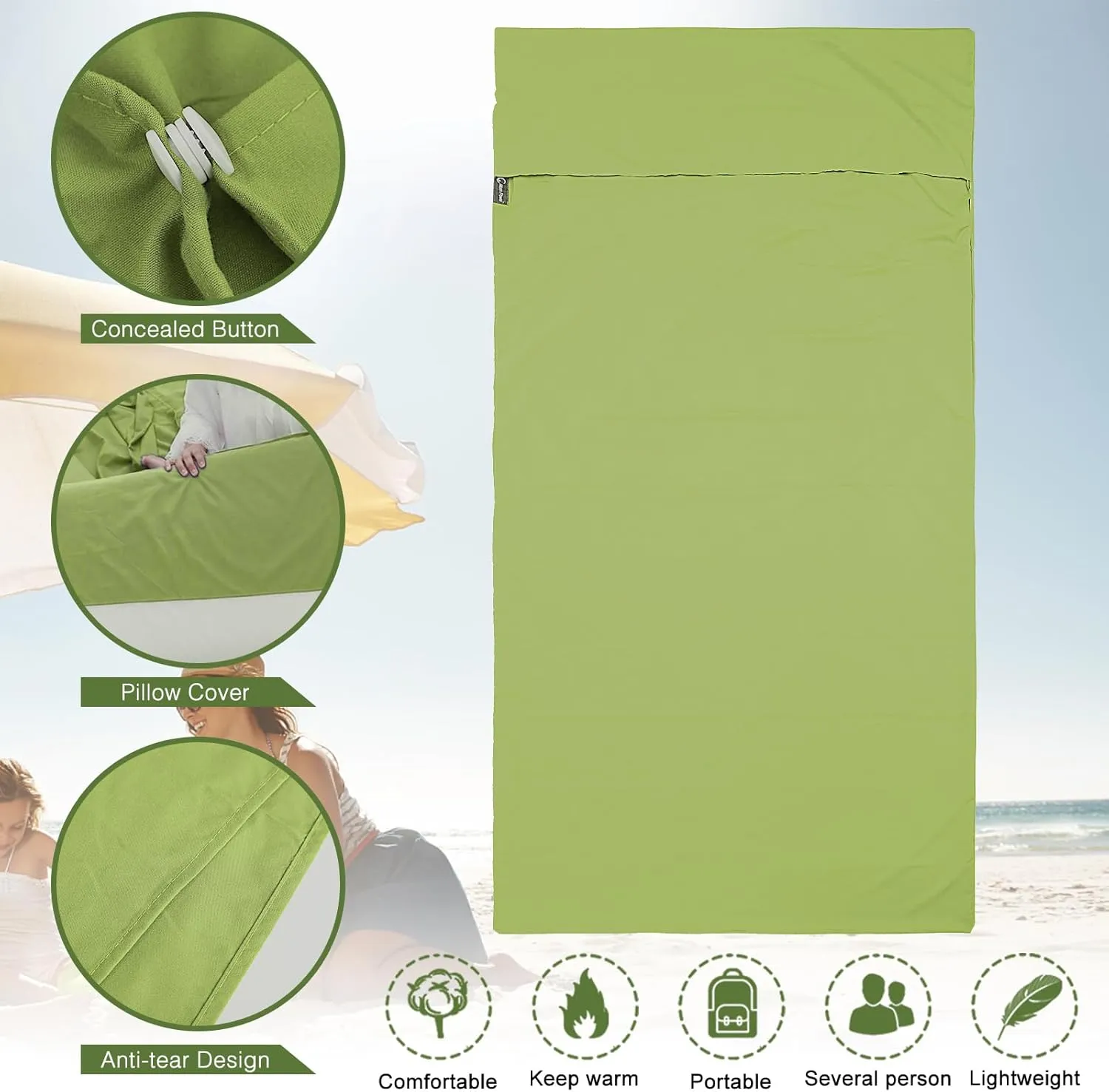 Sleeping Bag Liner and Camping Sheet, Camping & Travel Sheets for Adults, Lightweight Double Sleep Sack for Outdoor Travel Hiking Hotels Picnics