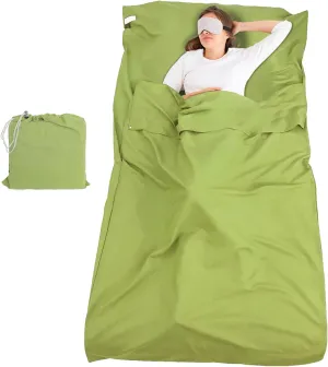 Sleeping Bag Liner and Camping Sheet, Camping & Travel Sheets for Adults, Lightweight Double Sleep Sack for Outdoor Travel Hiking Hotels Picnics