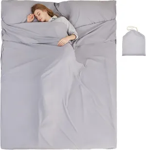 Sleeping Bag Liner Camping Adult Sleep Sack Lightweight Travel Sheet for Hotel Bed Compact Ultralight Essential Cleaning Supplies Kit Travel Bedding Set for Backpacking