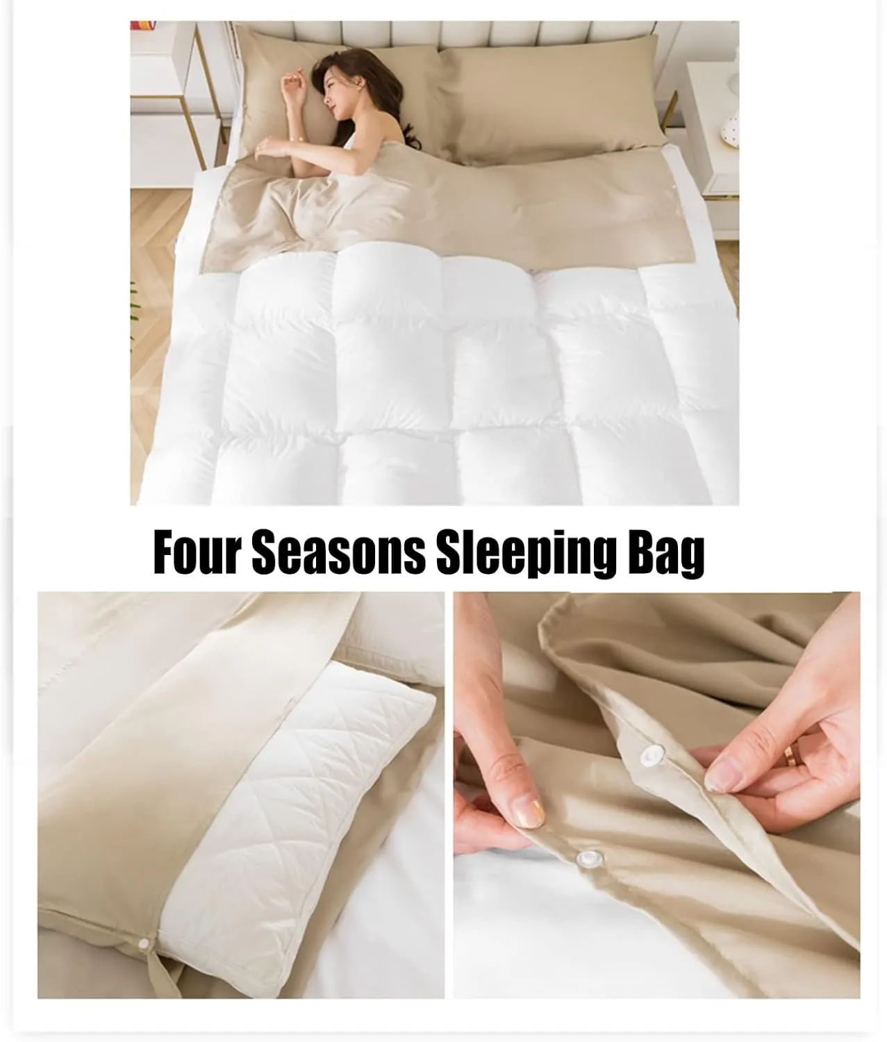 Sleeping Bag Liners Adult Sleeping Bag, Portable Camping Travel Adult Sleeping Bag, Ultralight Tencel Sleeping Bag Liner, for Single Double Outdoor Travel Hotel Bedding