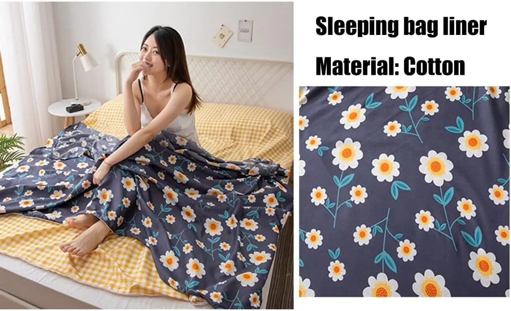 Sleeping Bag Liners Lightweight Portable Cotton Sleeping Bag Liner, Compact Sleeping Bag Sheet Quilt Cover, for Outdoor Camping Travel Hotel Bedding (Size : 160x210cm/62.99x82.67in)