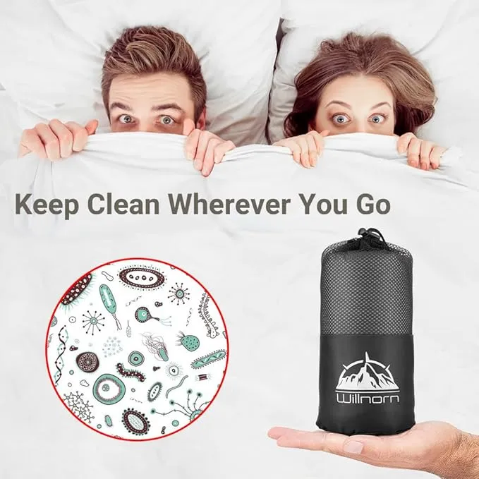 Sleeping Bag Liner,Travel Sheets & Adult Sleep Sack for Backpacking,Hotels & Hostels,Lightweight Single Camping Sleeping Bag Liners for Travel