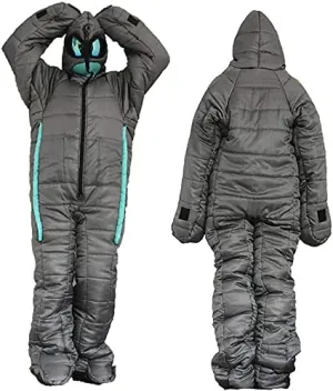 Sleeping Bag Suit for Adults Portable Lightweight 3-4 Season Sleeping Bags with Zippered Holes for Arms and Feet for for Cold Weather Outdoors