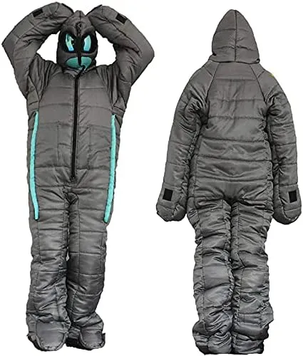 Sleeping Bag Suit for Adults Portable Lightweight 3-4 Season Sleeping Bags with Zippered Holes for Arms and Feet for for Cold Weather Outdoors