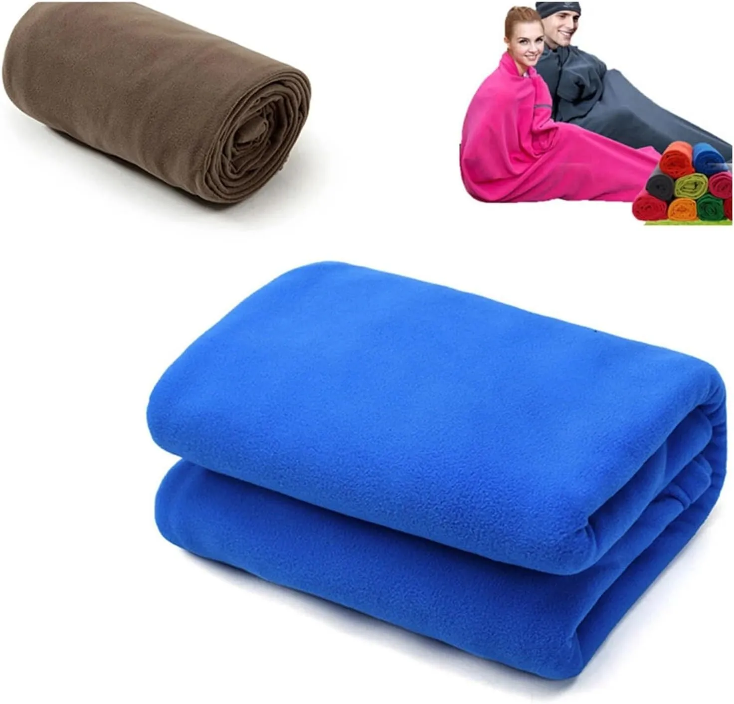 Sleeping Bag Ultra-Light Polar Fleece Sleeping Bag for Outdoor Camping Tent Bed Use,Travel Warm Sleeping Bag Liner Lightweight(Doblue Navy)