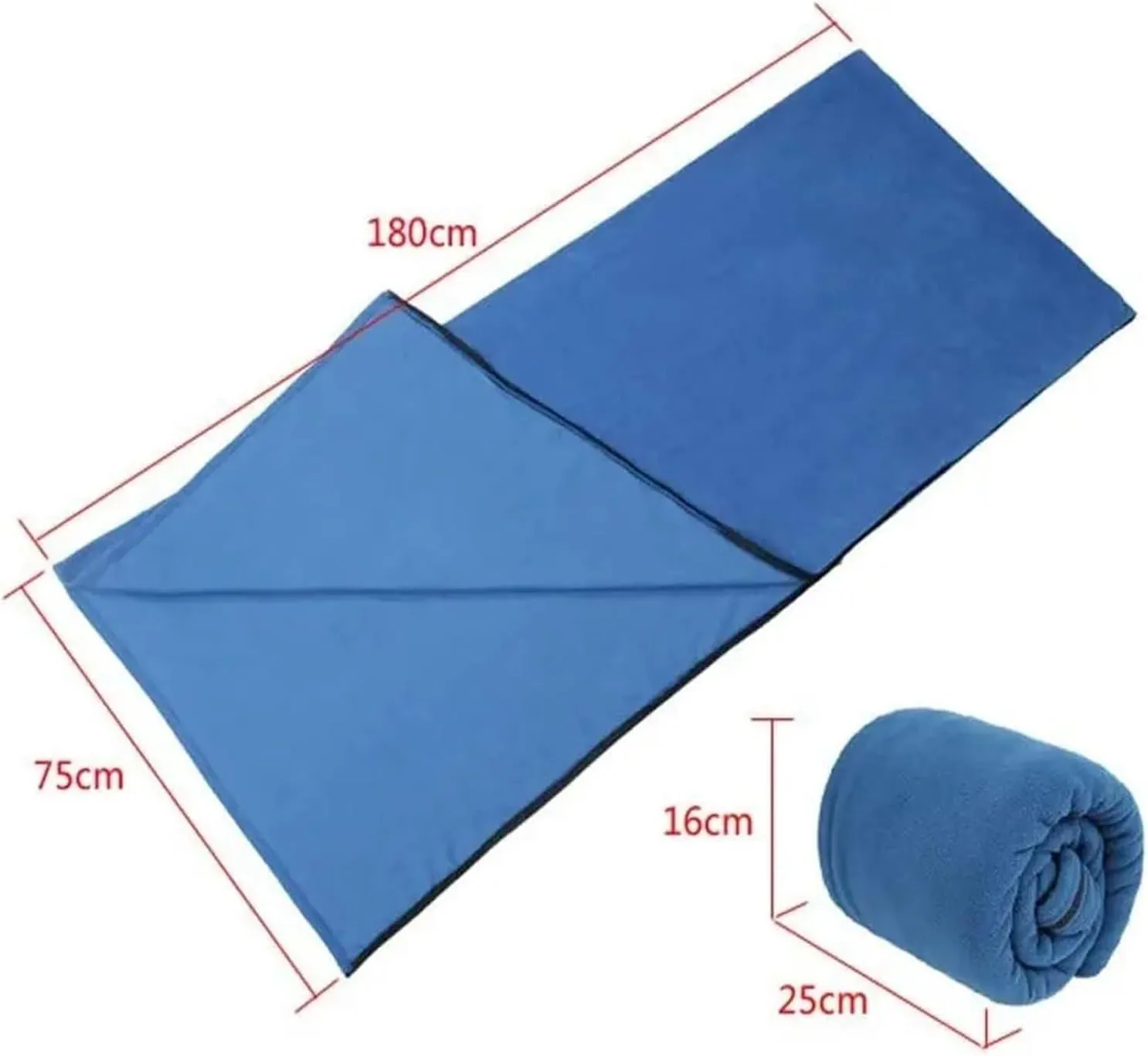 Sleeping Bag Ultra-Light Polar Fleece Sleeping Bag for Outdoor Camping Tent Bed Use,Travel Warm Sleeping Bag Liner Lightweight(Doblue Navy)