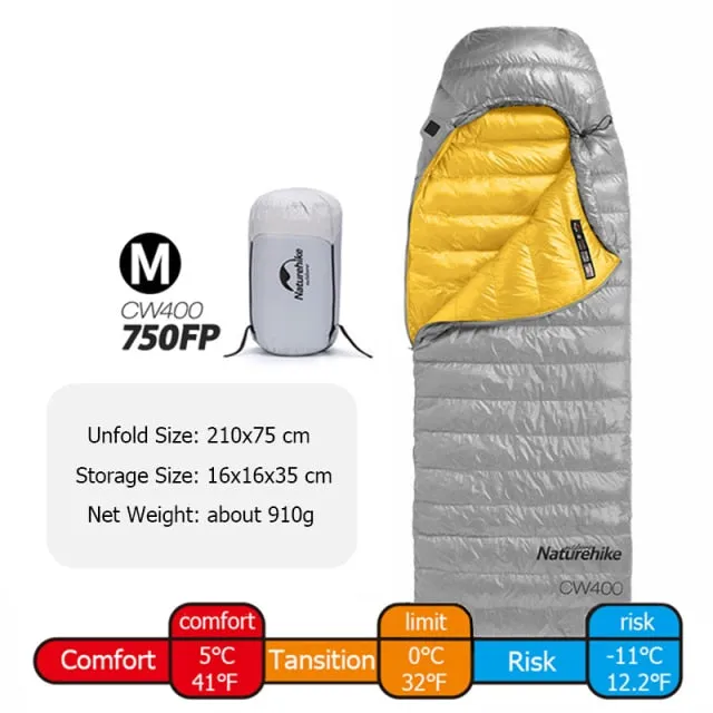 Sleeping Bag Winter CW400 Lightweight Goose Down Sleeping Bag Ultralight Waterproof Hiking Camping Sleeping Bag