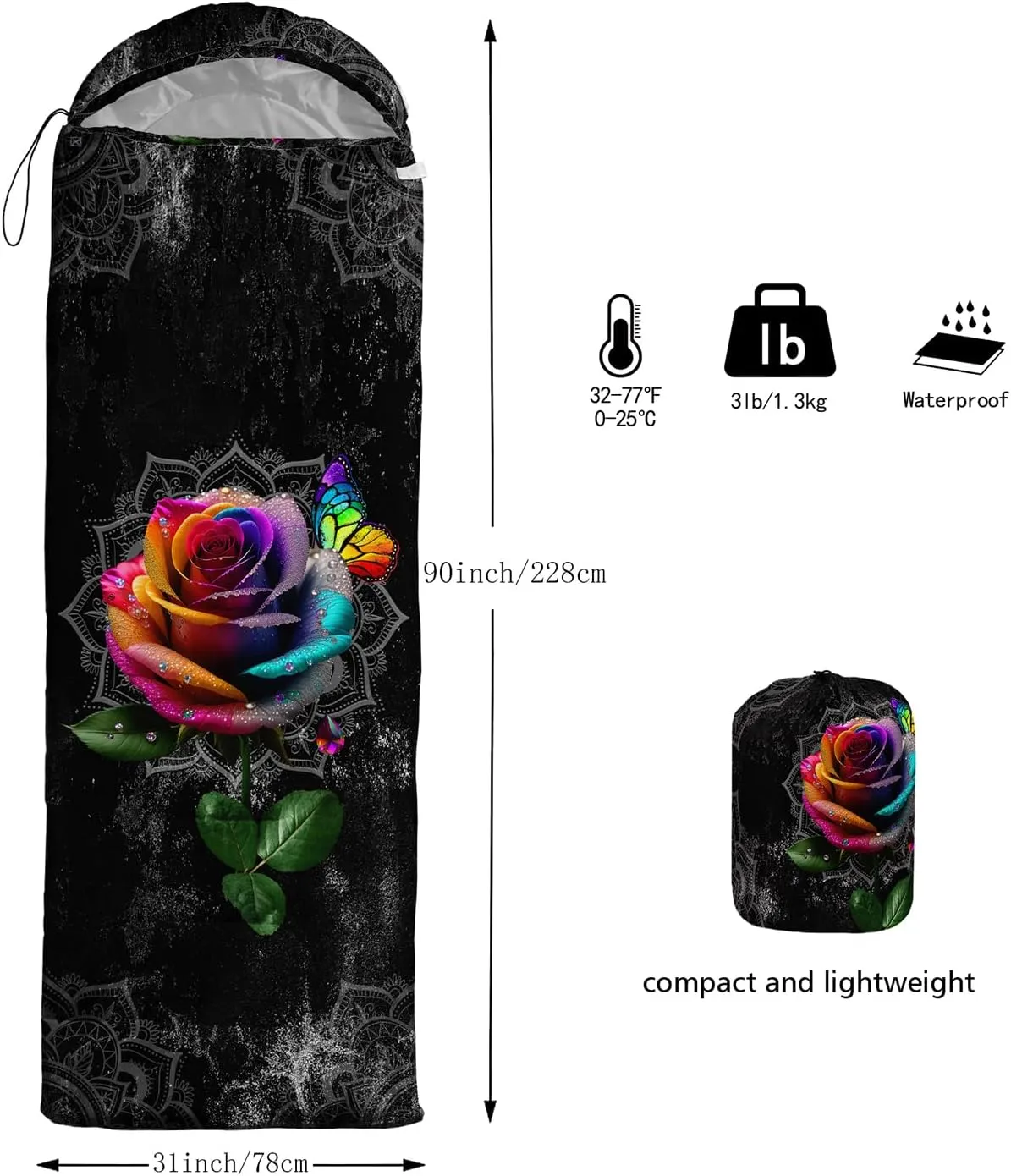 Sleeping Bags for Adults and Kids Camping Sleeping Bags for Girls and Boys Lightweight Waterproof Cold/Warm 3-Season Outdoor Travel with Compression Bags