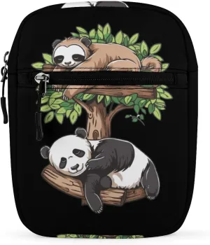 Sleeping Panda and Sloth Small Crossbody Purse Cute Travel Shoulder Bag with Adjustable Strap for Men Women