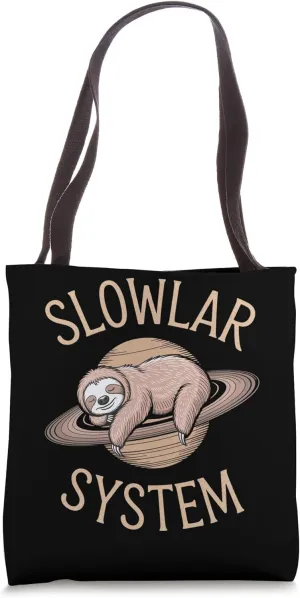 Sleeping Sloth on Saturn Tote Bag