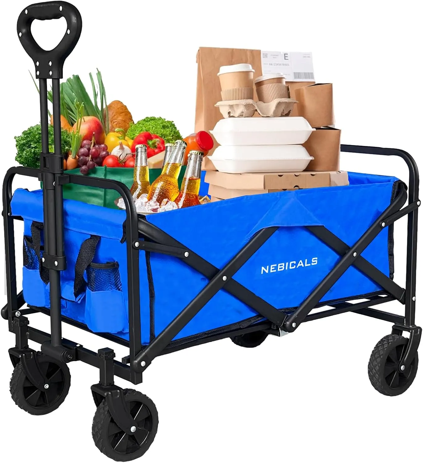 Small Wagon Carts Collapsible/Folding/Foldable/for Apartment/Grocery/Travel/Camping/Shopping/Outdoor/Lightweight & Portable