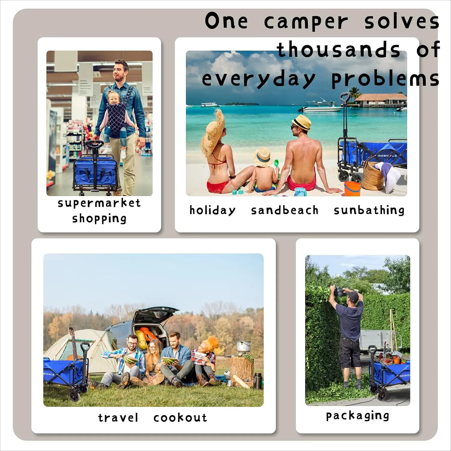 Small Wagon Carts Collapsible/Folding/Foldable/for Apartment/Grocery/Travel/Camping/Shopping/Outdoor/Lightweight & Portable