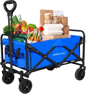 Small Wagon Carts Collapsible/Folding/Foldable/for Apartment/Grocery/Travel/Camping/Shopping/Outdoor/Lightweight & Portable